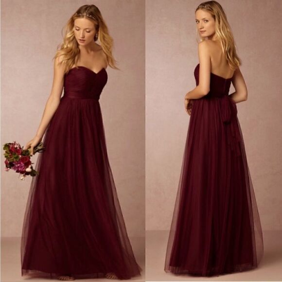 Jenny Yoo Annabelle Convertible Sweetheart Bridesmaid Dress NEW Size 6 Cabernet - Picture 1 of 14